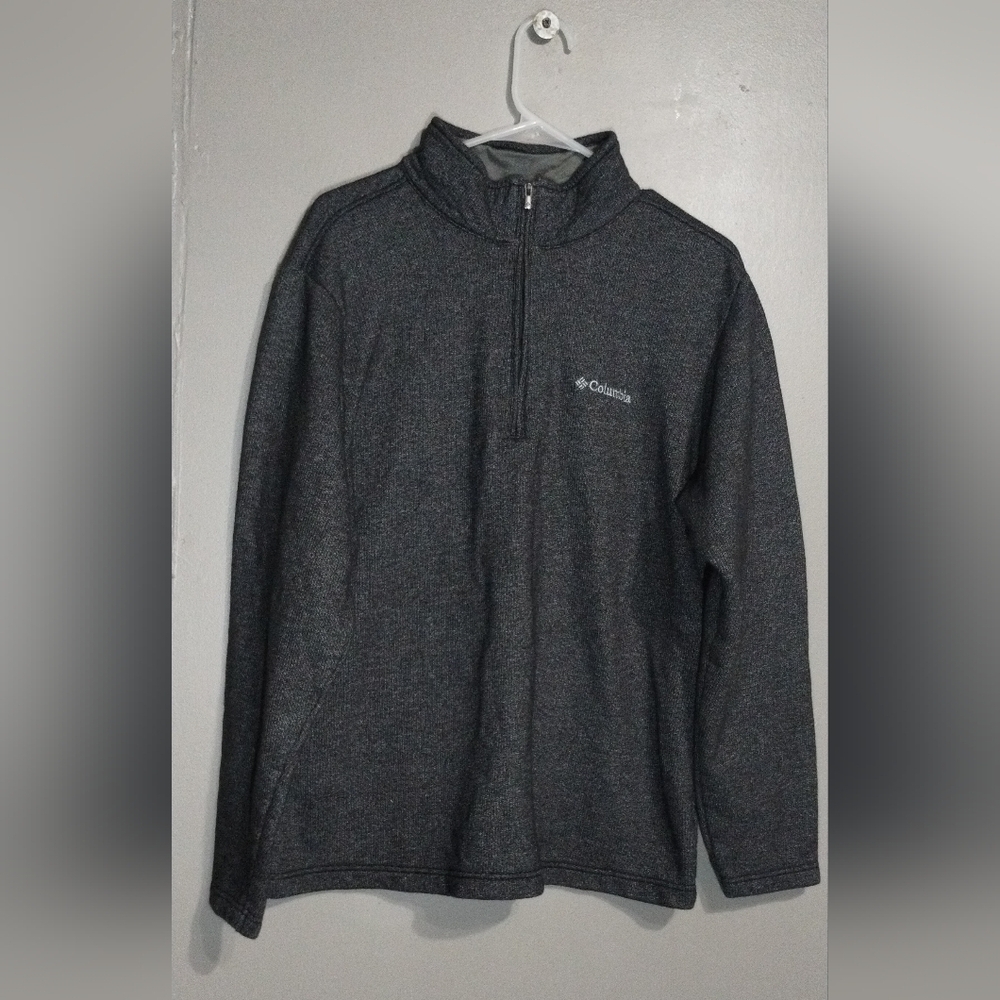 Columbia Men's Gray Quarter-Zip Pullover (L) - Picture 1 of 9